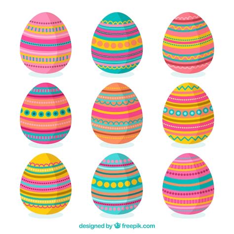 Free Vector Pack Of Various Painted Easter Eggs