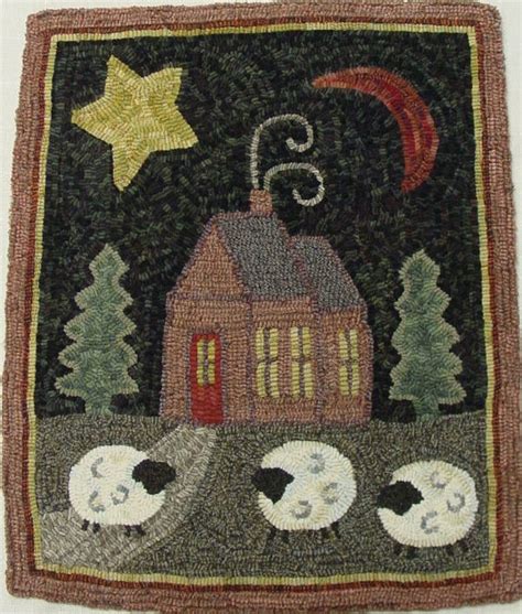 Rug Hooking Kit Pattern And Wool For Crestview Cottage A Primitive