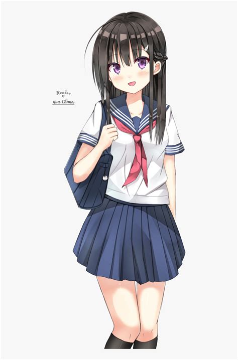 Cute Anime School Girl Poses Hd Png Download Transparent Png Image