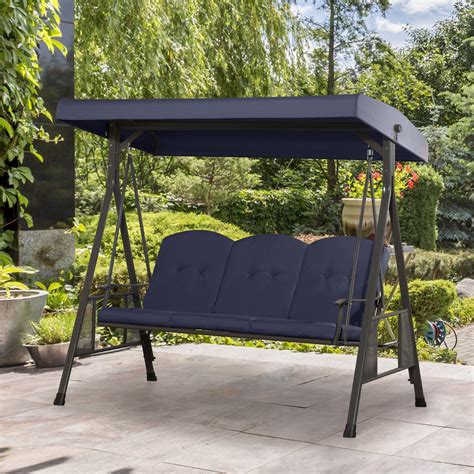 2/3seater garden swing chair canopy cover replace spare seat cover waterproof. Phoenix 3 Seat Patio Swing with Adjustable Canopy ...
