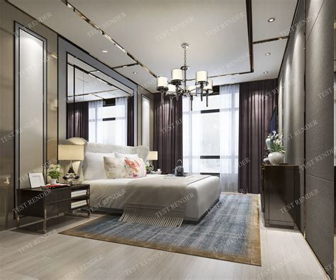 Luxury Classic Modern Bedroom Suite In Hotel 3d Model