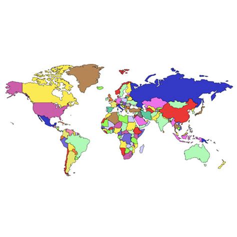 World Mercator Projection Powerpoint Map Individual Editable Countries