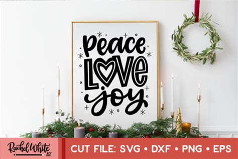 Peace Love Joy Christmas Svg Graphic By Rachelwhiteart · Creative Fabrica