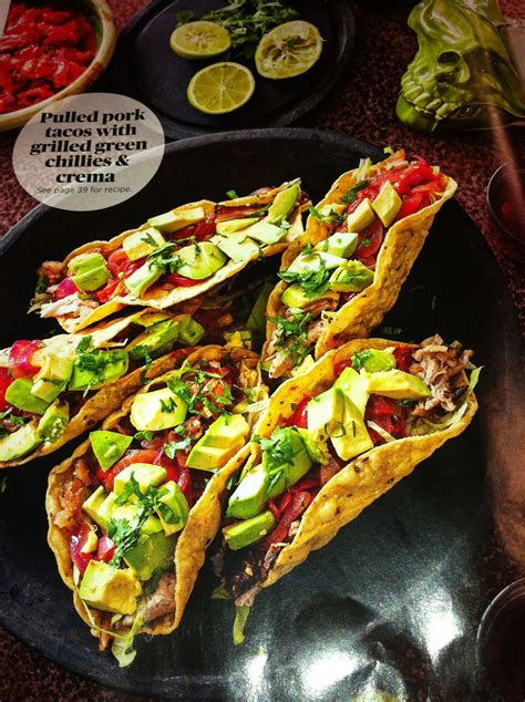 However, you can pretty much do anything you would normally. Pulled pork tacos with grilled green chillies & crema | Pulled pork tacos, Mexican dishes, Food ...