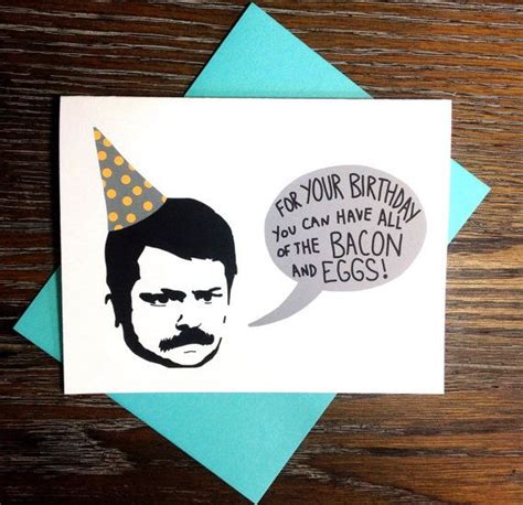 Best ron swanson birthday quote from i love birthdays and ron swanson on pinterest. 13 Ron Swanson Etsy Finds! | Ron swanson, Funny birthday cards, Cards
