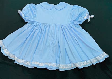 Adult Baby Sissy Littles Abdl Blue Cloud Dress And Diaper Etsy