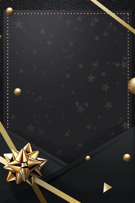 Invitation Card Black Gold Simple Ribbon Background | Invitation