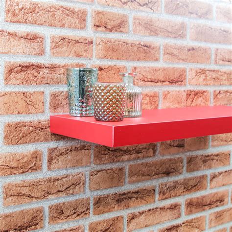 New standout pieces added daily. Floating Wooden Wall Shelves Shelf Wall Storage 80cm - Red ...