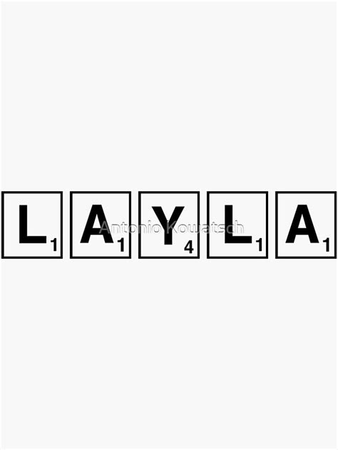 Layla Scrabble Name Layla Name Label Sticker By Antonio Kowatsch Name Labels Layla Name