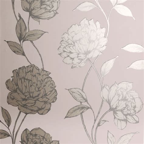 Removable wallpaper isn't just for kids anymore. Pretty Metallic Floral Wallpaper Blush 688000 Living Room 5050192688000 | eBay