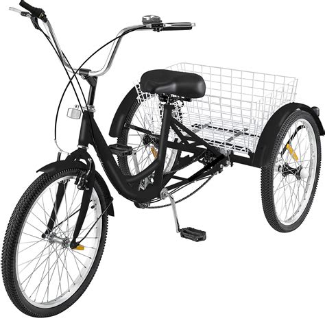 Happybuy 24 Inch Adult Tricycles Series 7 Speed 3 Wheel Bikes For Adult
