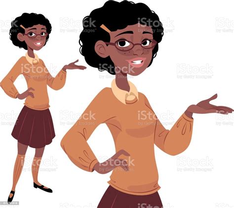 Nerdy Girl Presenting Stock Illustration Download Image Now Istock