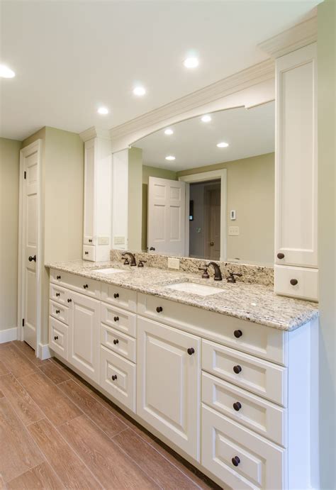 White Bathrooms White Cabinetry With A Granite Countertop Square