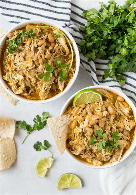 Pantry staples condensed cream of chicken soup, salsa and chili powder simmer together to make the most this is my go to. Slow Cooker White Chicken Chili | Recipe in 2020 | Healthy ...