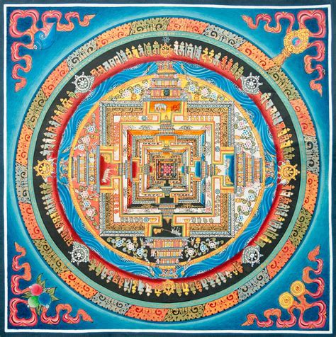 Kalachakra Mandala With Auspicious Symbols