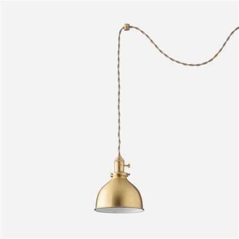 Apartment Plug In Pendant 225 Natural Brass In 2020 Plug In