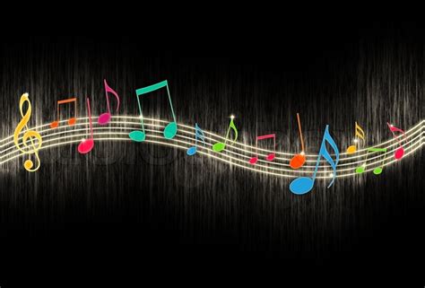 Cool Black Background Music Animated Falling Black Music Notes Stock