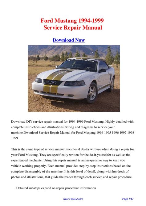 Ford Mustang Service Manual Pdf