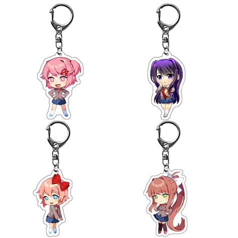 Buy Opopark 4 Pcs Anime Ddlc Keychains Set Monika Sayori Natsuki Yuri