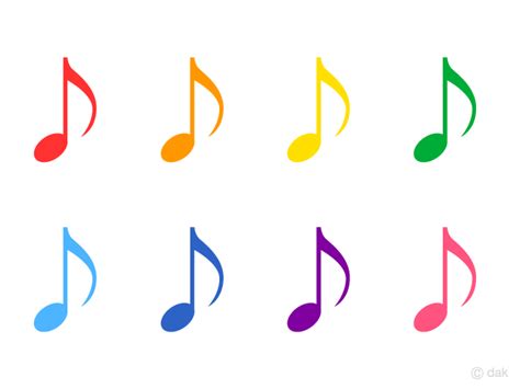 Colorful Eighth Notes Clip Art Free Png Image｜illustoon