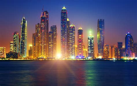 Dubai Sunrise The First Morning Rays Uae Desktop Hd Wallpaper For Pc