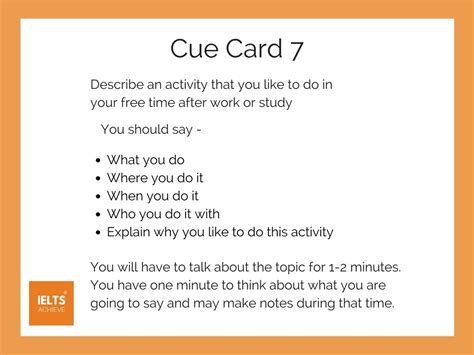 Ielts Cue Card 7 An Activity You Do In Your Free Time Ielts Achieve