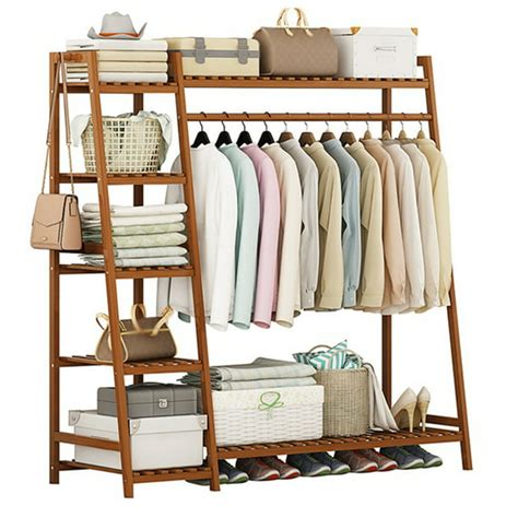 Lusimo Bamboo Clothing Garment Rack 43 Free Standing Clothes Rack With
