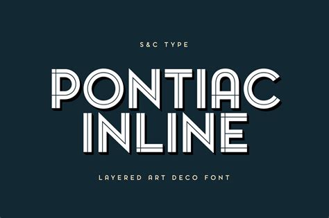 Pontiac Inline Font Collection Sans Serif Fonts Creative Market