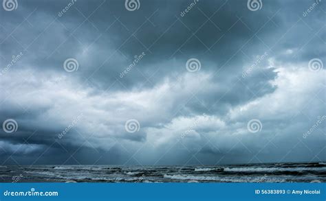 Storm Over The Ocean Stock Image Image Of South Weather 56383893
