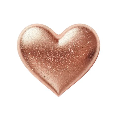 Luxurious Rose Gold Heart With Silver Glitter Heart Metallic Foil