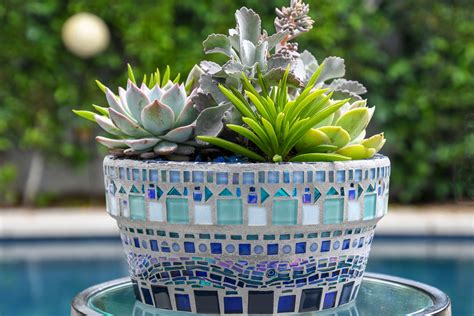 ~water~ Mosaic Planters Mosaic Garden Mosaic Pots