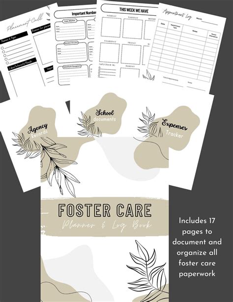 Foster Care Binder Printable Neutral Etsy