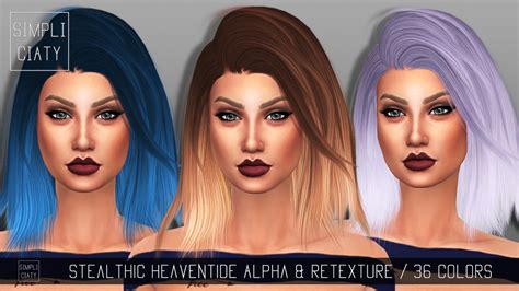 Sims 4 Hairs ~ Simpliciaty Stealthic Heaventide Hair Retextured