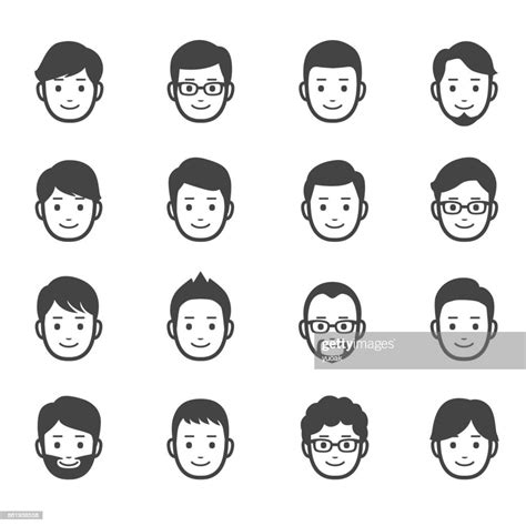 Male Faces Icons High Res Vector Graphic Getty Images