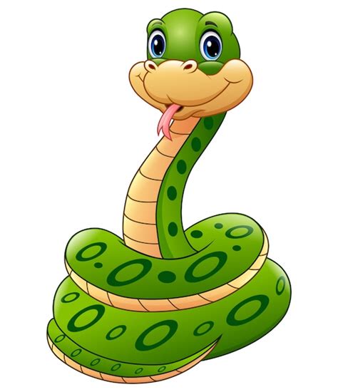 Premium Vector Cute Green Snake Animal Cartoon