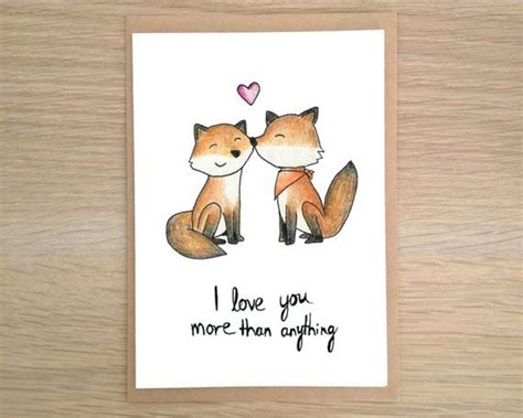 Cute Fox Valentines Card Valentines Day Happy Valentines Day Cute