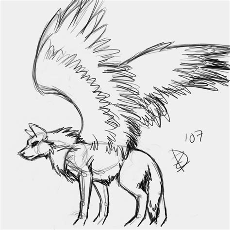 Anime Wolf With Wings Drawing Easy Img Titmouse