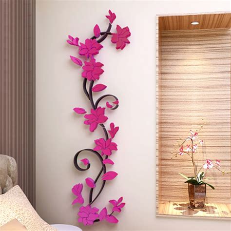 If you are looking for a cool and amazing 3d walls design these are the best for you. 3D Flower Beautiful DIY Mirror Wall Decals Stickers Art ...