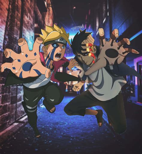 Download Intense Showdown Boruto Vs Kawaki In Action Wallpaper