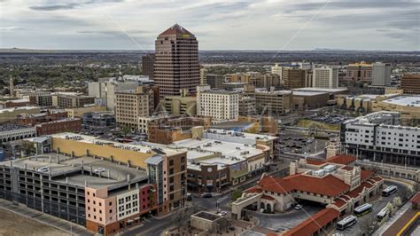Albuquerque Plaza High Rise And Neighboring City Buildings Downtown