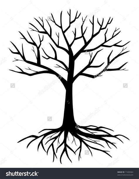 Withered Branch Tree Silhouette Vector 71409463 Shutterstock Tree