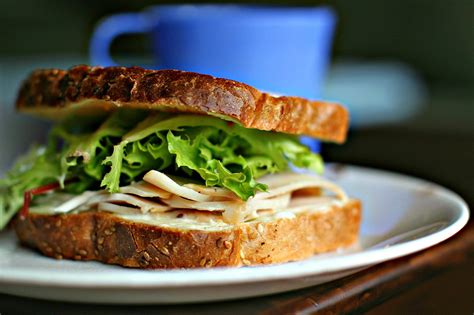 Turkey Lettuce And Mayo Sandwich On Whole Wheat Bread The Simplest
