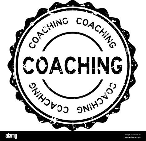 Grunge Black Coaching Word Round Rubber Seal Stamp On White Background
