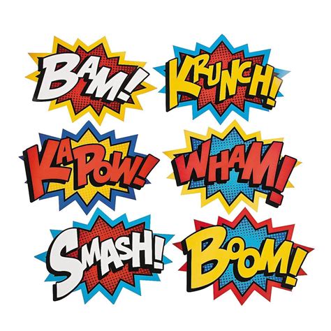 A blissful nest superhero party printables would be cute in our grade level hall to go with superhero theme for a superman birthday party. Amazon.com: Cardboard Jumbo Superhero Word Cutouts (size ...