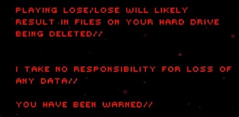 Loselose Game Deletes Files As You Play