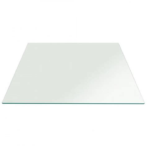 Fab Glass And Mirror 38 In Clear Square Glass Table Top 3 8 In Thick Pencil Polish Tempered