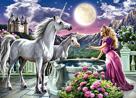 720p Free Download Princess And Her Unicorns Art Equine Bonito