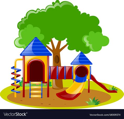 Scene With Playground In Park Royalty Free Vector Image