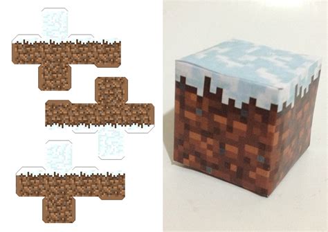 Mini At Least Papercraft Minecraft Ii Log Tronco Dirt Tierra Snow