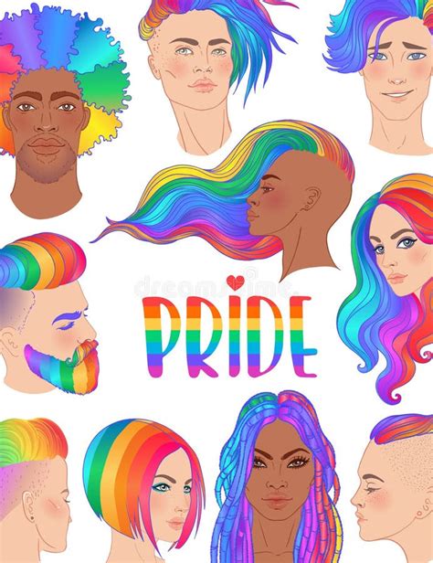 rainbow people lgbt poster design gay pride lgbtq ad divercity concept stock vector